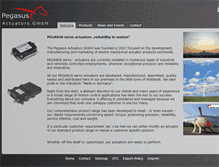 Tablet Screenshot of pegasus-actuators.com